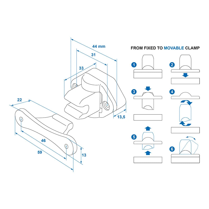 ProPlus Deurvanger wit scharnierend voor caravan/camper