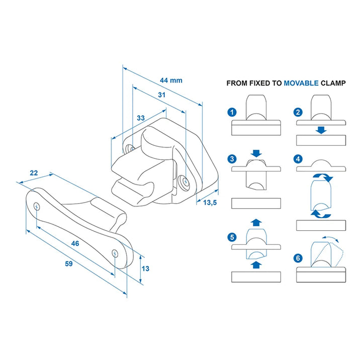 ProPlus Deurvanger wit scharnierend voor caravan/camper