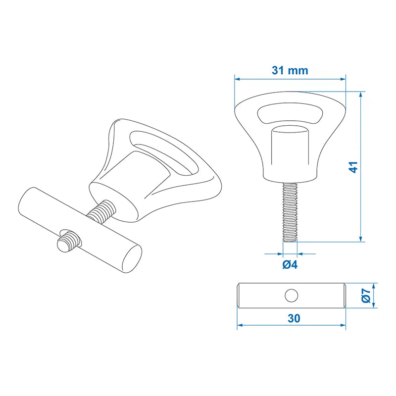 ProPlus Eindstop met kunststof knop voor tentrail 8-10mm - set van 2 stuks