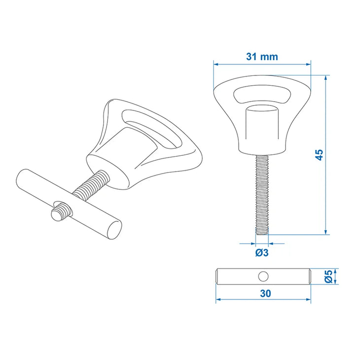 ProPlus Eindstop met kunststof knop voor tentrail 5-6mm - set van 2 stuks