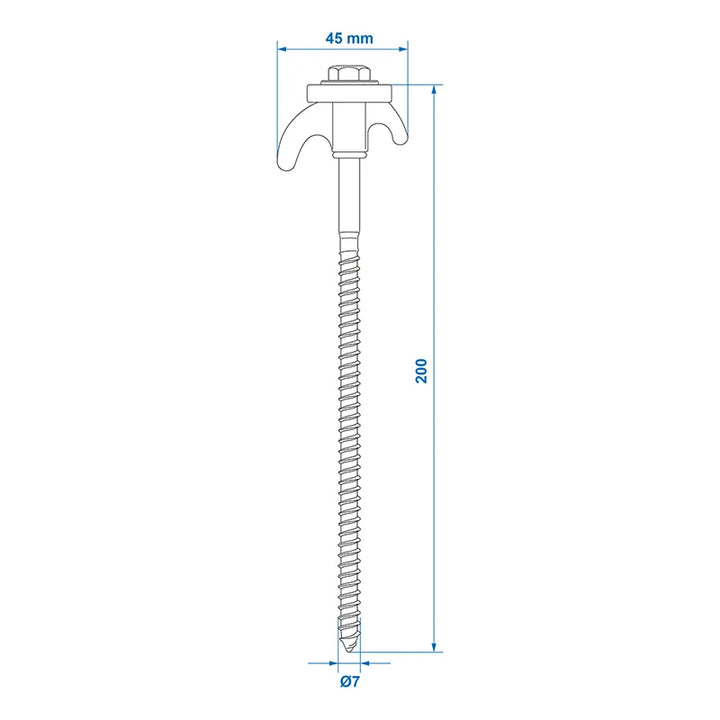 ProPlus Tentharing 20cm metaal schroefbaar met kunststof haak 6 stuks in polybag