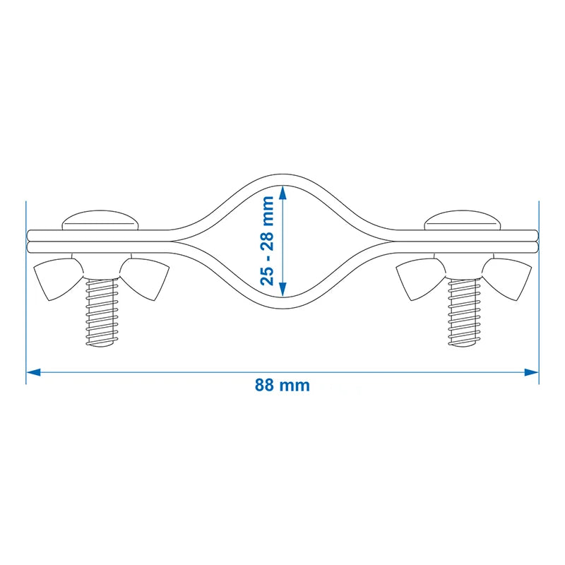 ProPlus Daksteunklem dubbel 25-28mm 2 stuks in blister
