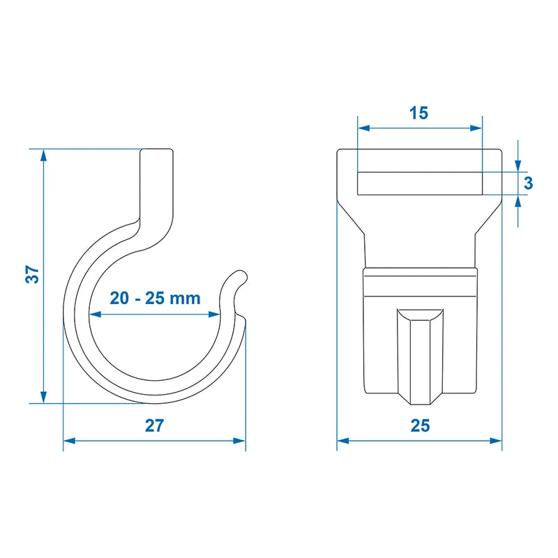 ProPlus Tentclip 20-25mm met sleuf zwart