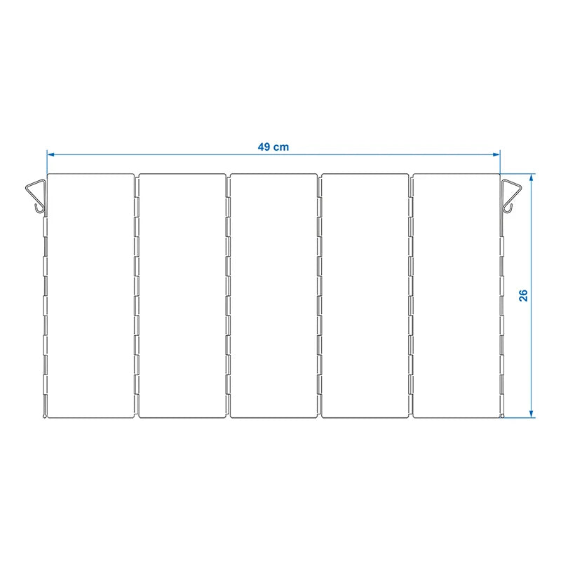 ProPlus Kookwindscherm 5-delig aluminium vouwbaar 49 x 26 cm