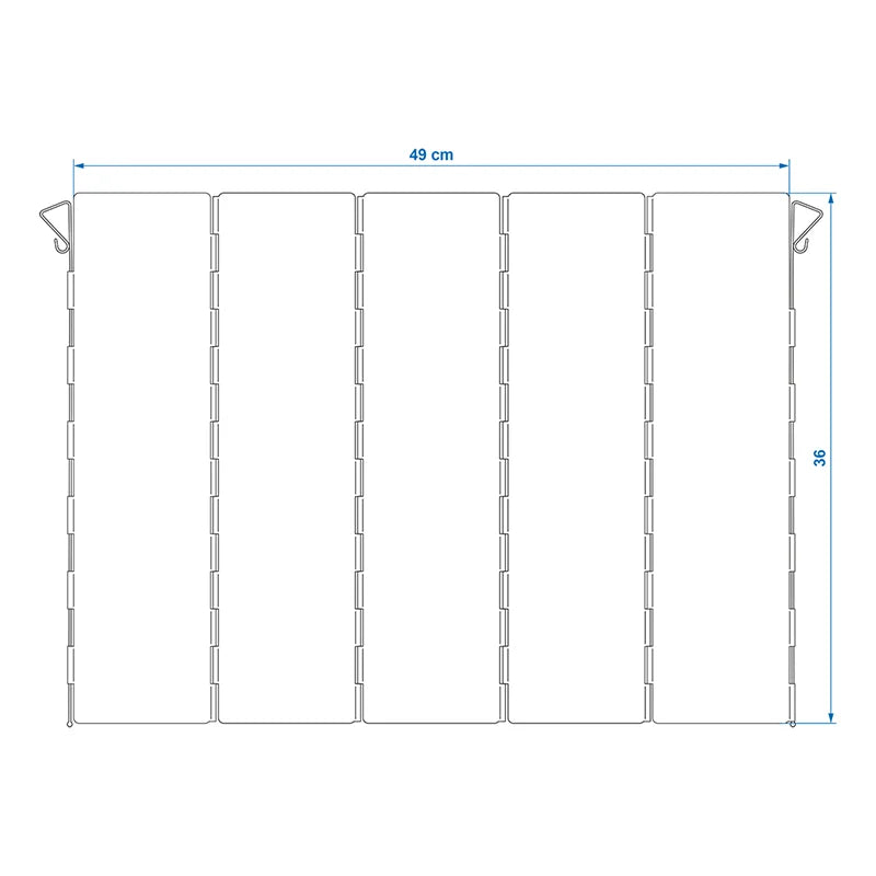 ProPlus Kookwindscherm 5-delig aluminium vouwbaar 49 x 36 cm