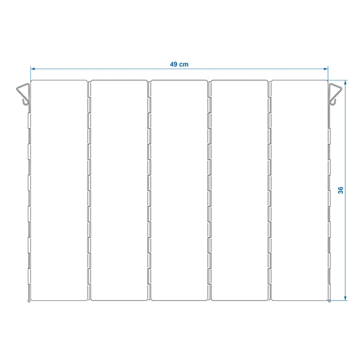 ProPlus Kookwindscherm 5-delig aluminium vouwbaar 49 x 36 cm