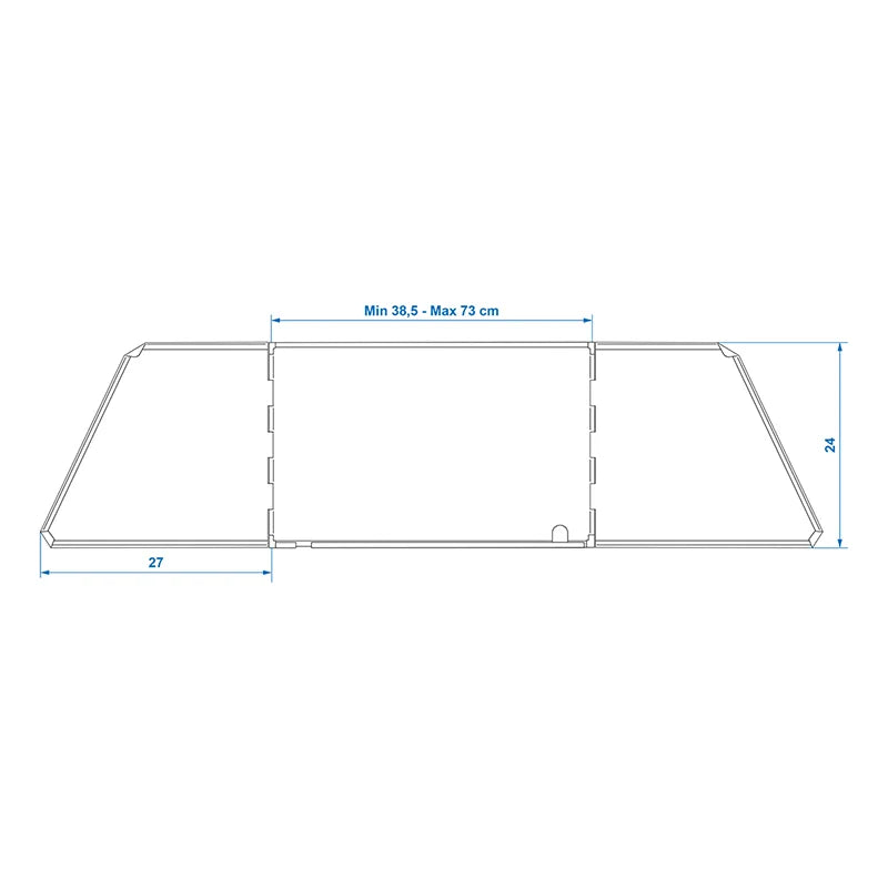 ProPlus Kookwindscherm 3-delig staal vouwbaar + uitschuifbaar 38,5/73 x 27 x 24 cm