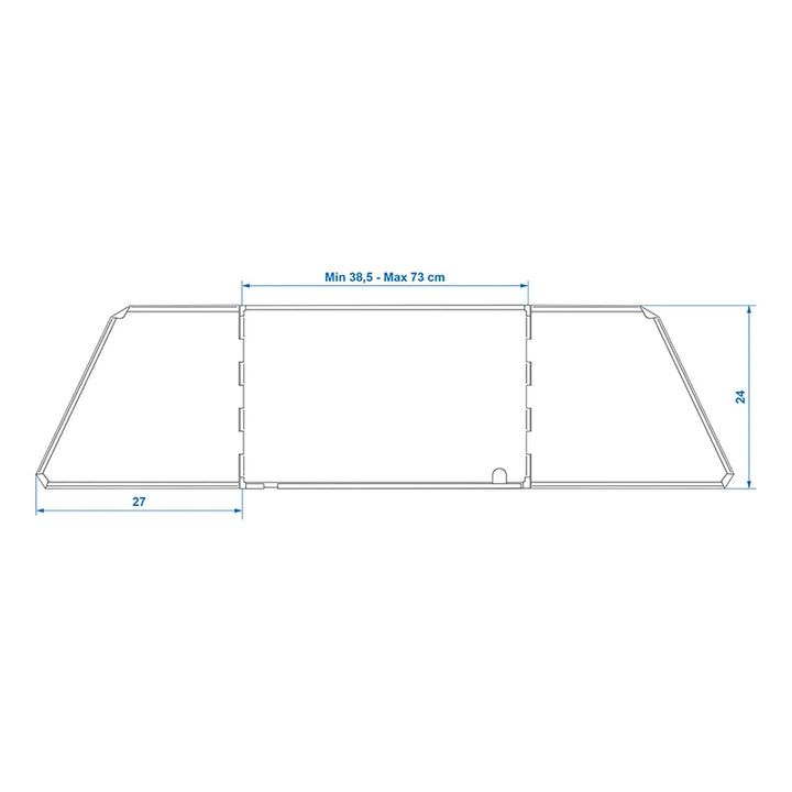 ProPlus Kookwindscherm 3-delig staal vouwbaar + uitschuifbaar 38,5/73 x 27 x 24 cm