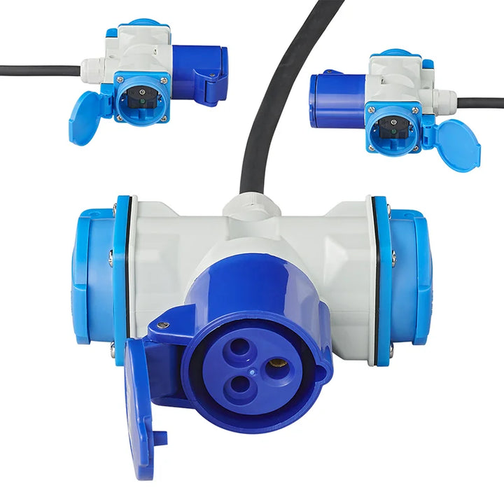 ProPlus Verloopkabel 150cm 3x1,5mm² van Schuko stekker naar 1xCEE + 2xSchuko stekkerdoos