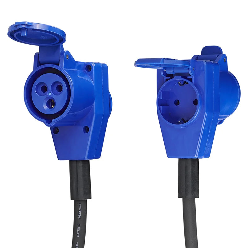 ProPlus Verloopkabel 150cm 3x2,5mm² van CEE stekker naar haakse CEE contrastekker + Schuko stopcontact