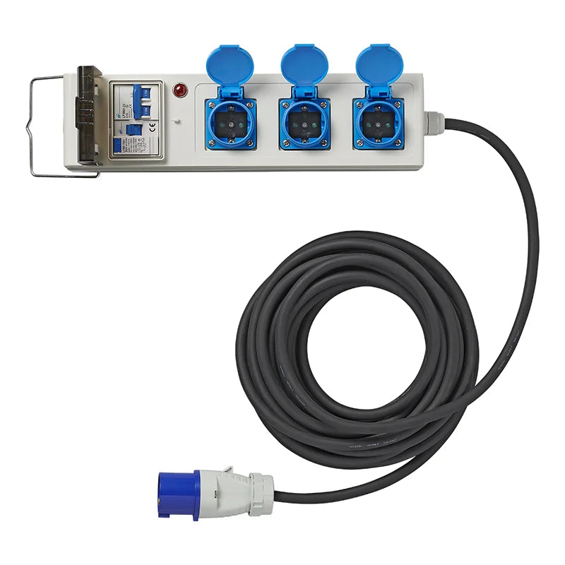 ProPlus Tent-/vouwwagen unit 10M 3x2,5mm² met MCCB en ALS + 2xUSB