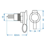 ProPlus Inbouwdoos DIN 12V/24V-16A