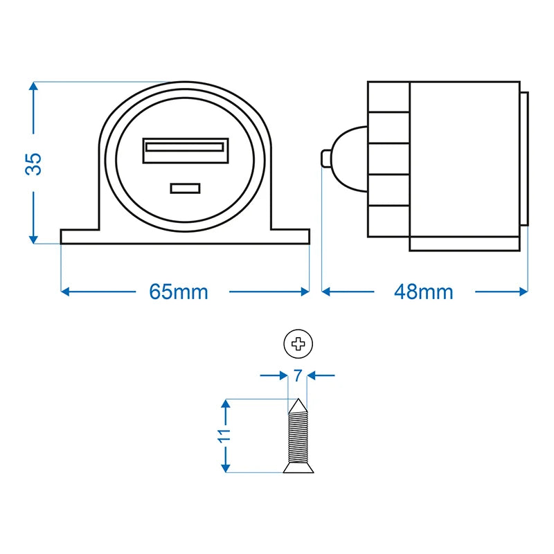 ProPlus USB-opbouwstekkerdoos type A 2100mA A 12V/24V