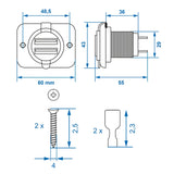 ProPlus USB-inbouwdoos tweevoudig type A 3100mA 12V/24V