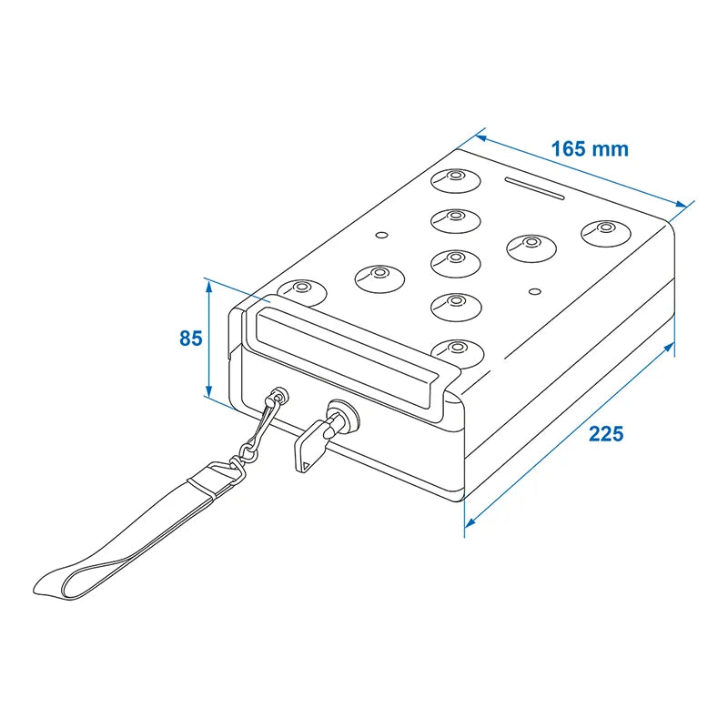 ProPlus Stalen kluis 225x165x85mm met slede