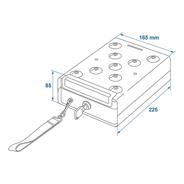 ProPlus Stalen kluis 225x165x85mm met slede