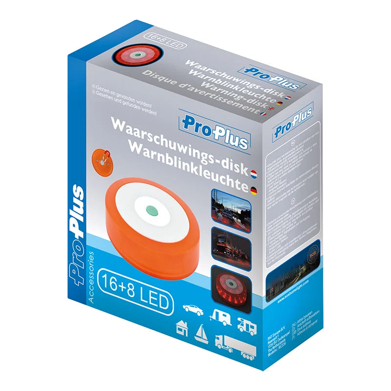 ProPlus Waarschuwings-disk 16+8LED oranje