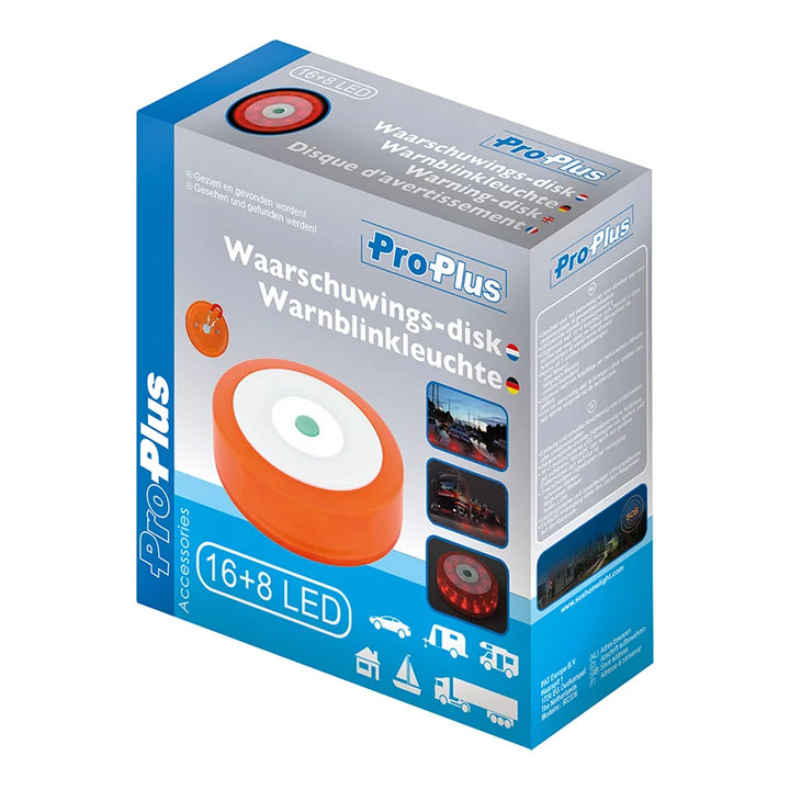 ProPlus Waarschuwings-disk 16+8LED oranje