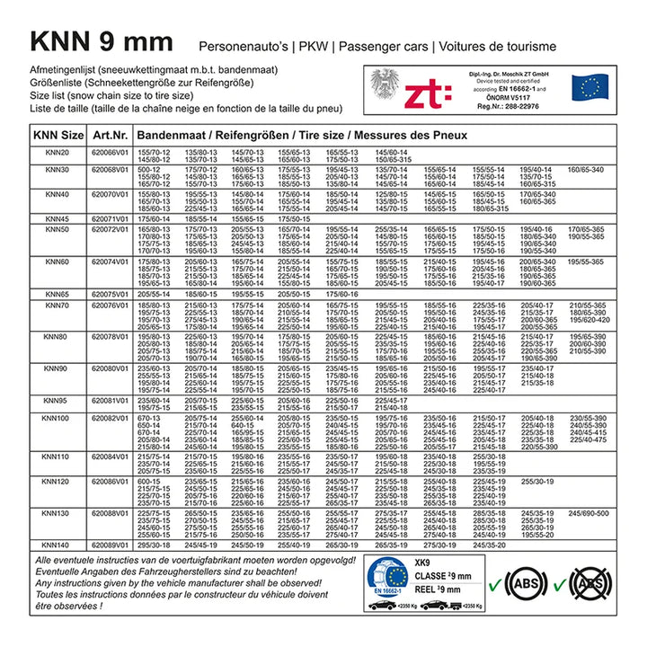 ProPlus Sneeuwkettingen 9mm KNN45