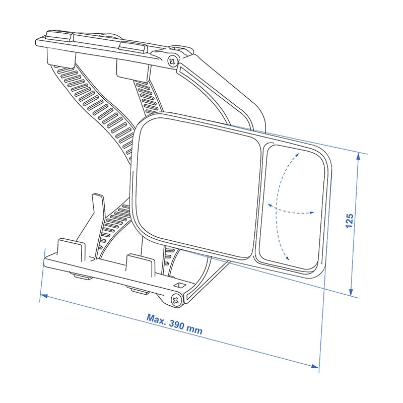 ProPlus Caravanspiegel met dodehoekspiegel