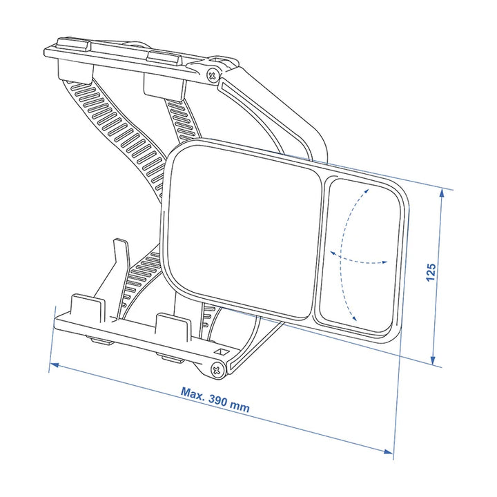 ProPlus Caravanspiegel met dodehoekspiegel