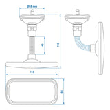 ProPlus Panorama achteruitkijkspiegel met flexarm 4 cm en zuignap