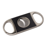 Sigaren knipper dubbel mes ovaal steel Carbon