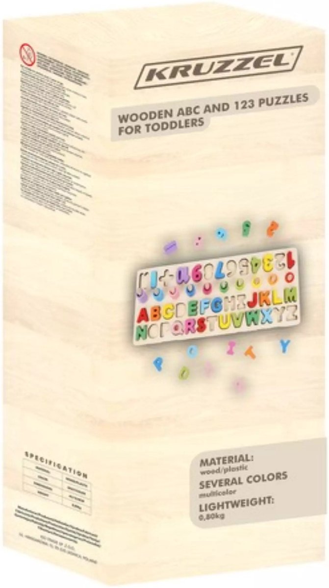 Houten Speelgoed - Alfabet leren - Cijfers - leren tellen - Alfabet - Puzzel - kinderen