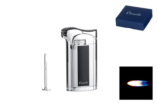 Caseti Pipe lighter Chrome/Black Shiny