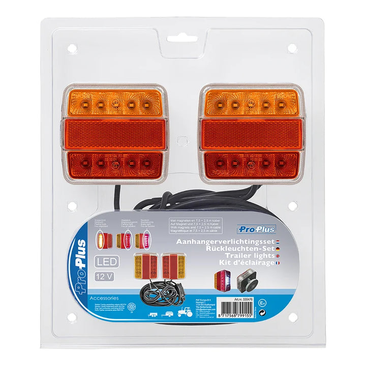 ProPlus Aanhangerverlichtingsset LED met magneten 7,5+2,5M kabel