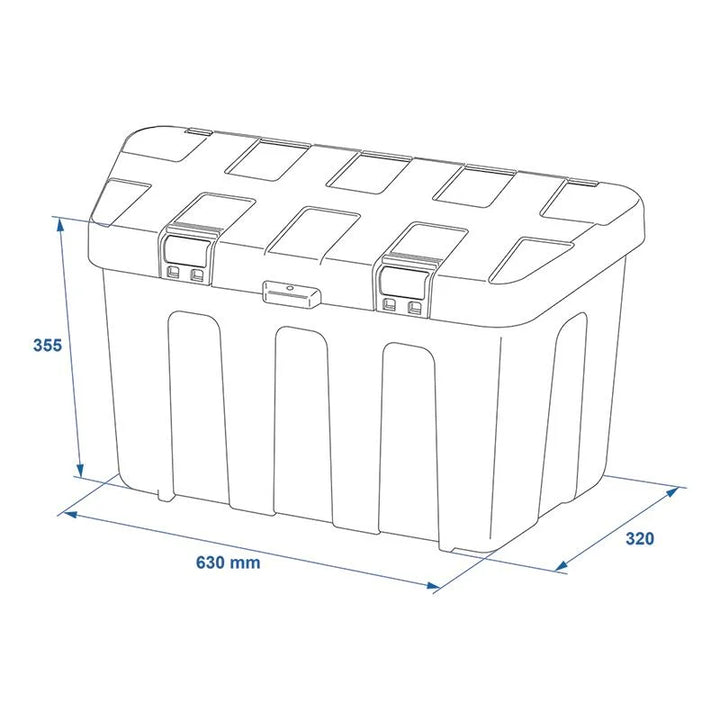 ProPlus Opbergbox dissel kunststof 320 x 630 x H355mm incl. montageset