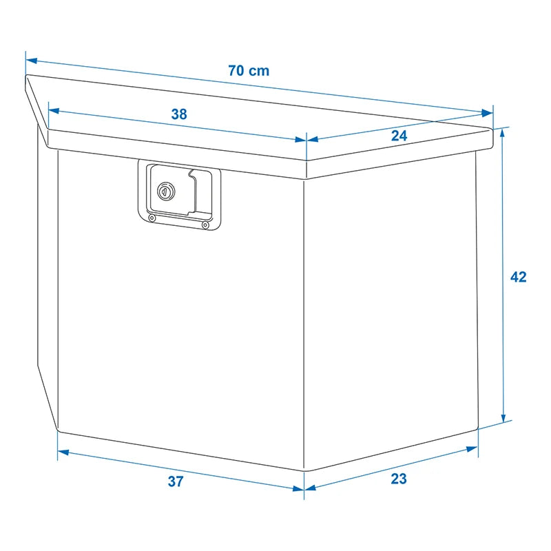 ProPlus Gereedschapskist aluminium voor aanhangwagendissel 700/380 x 240 x H420 mm