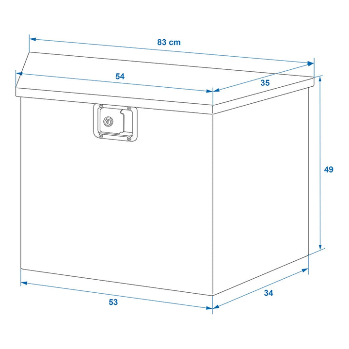 ProPlus Gereedschapskist aluminium voor aanhangwagendissel 830/540 x 360 x H490 mm