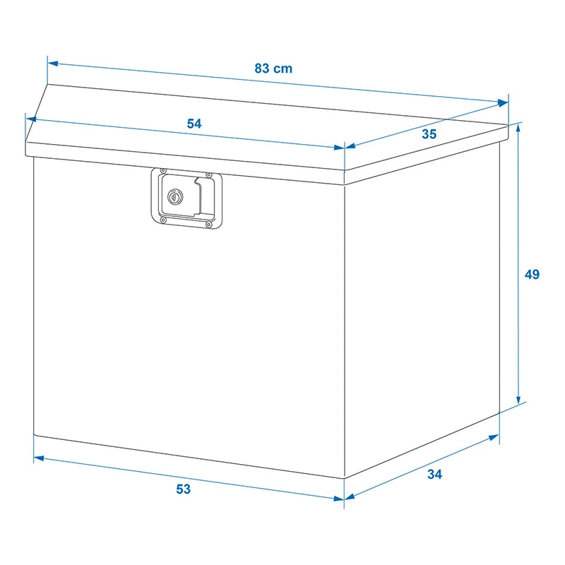 ProPlus Gereedschapskist aluminium voor aanhangwagendissel 830/540 x 360 x H490 mm