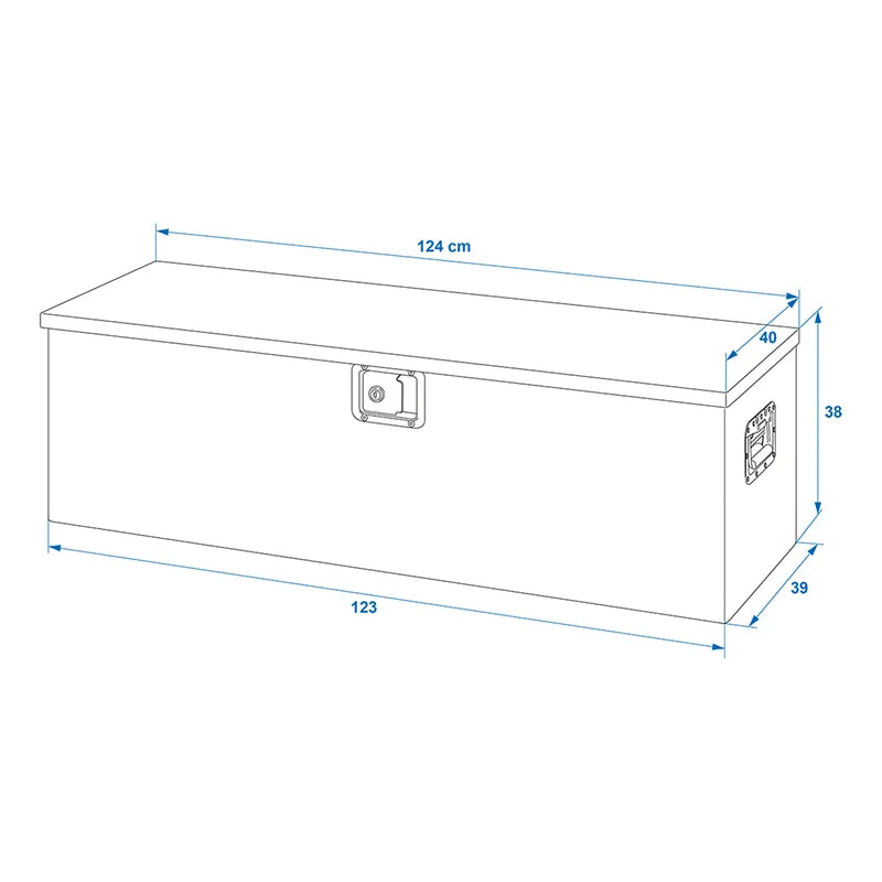 ProPlus Gereedschapskist aluminium voor aanhangwagen 1240 x 400 x H380 mm