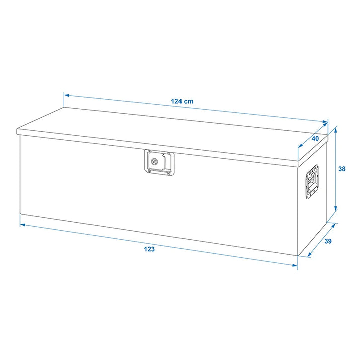 ProPlus Gereedschapskist aluminium voor aanhangwagen 1240 x 400 x H380 mm