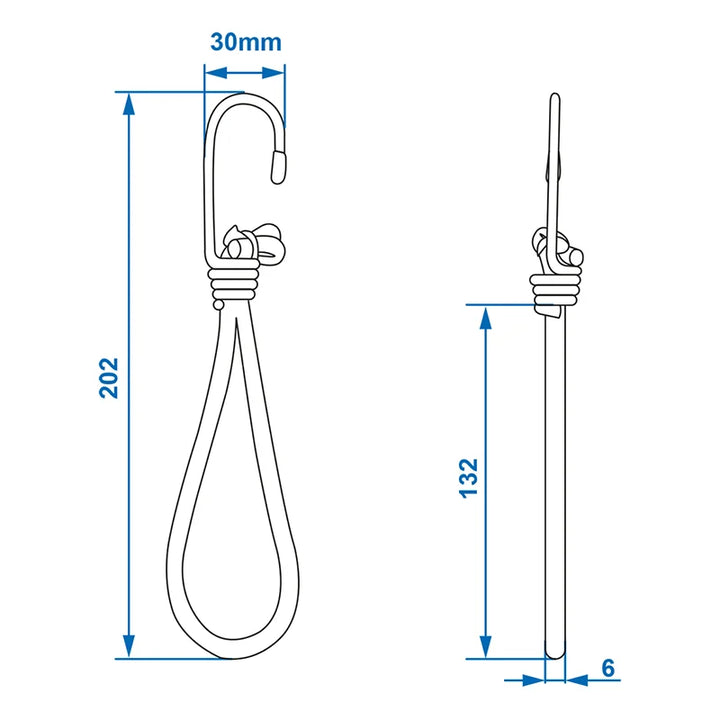 ProPlus Haak metaal met elastische lus voor aanhangernet/tent/zeil