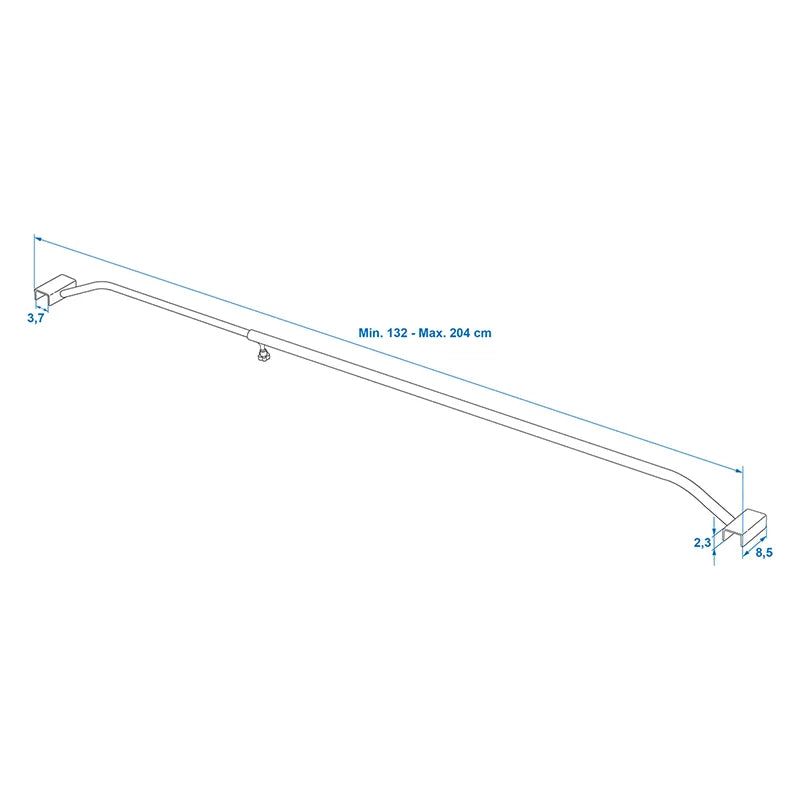 ProPlus Afdekzeilbeugel aluminium uitschuifbaar 132-204cm voor aanhangerzeil