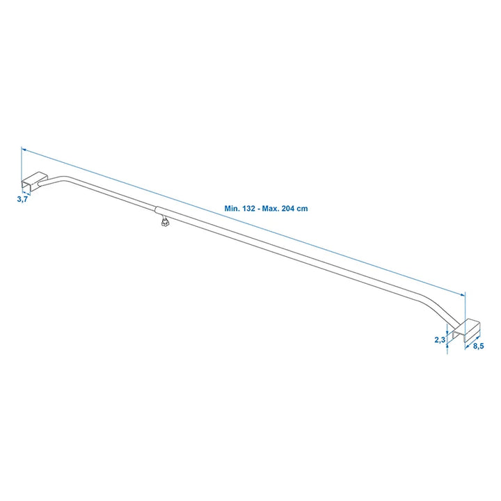 ProPlus Afdekzeilbeugel aluminium uitschuifbaar 132-204cm voor aanhangerzeil