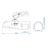 ProPlus Kogelkoppeling rond 60mm geremd