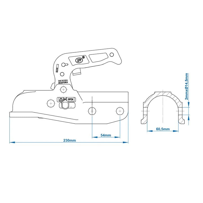 ProPlus Kogelkoppeling rond 60mm geremd