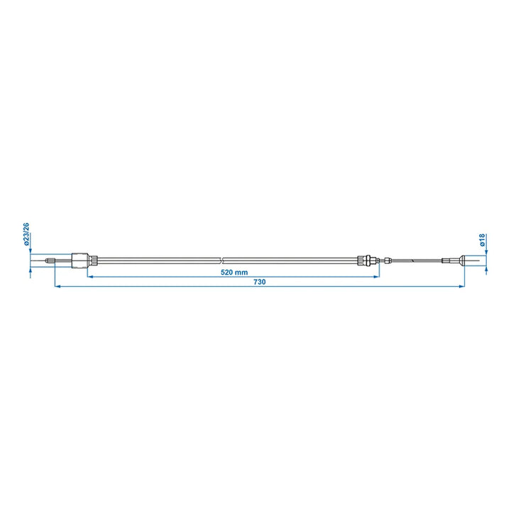 ProPlus Remkabel 520/730mm bus Ø26mm geschikt voor AL-KO > &