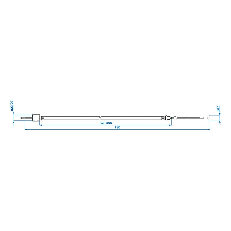 ProPlus Remkabel 520/730mm bus Ø26mm geschikt voor AL-KO > '97