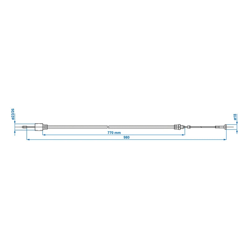 ProPlus Remkabel 770/980mm bus Ø26mm geschikt voor AL-KO > '97