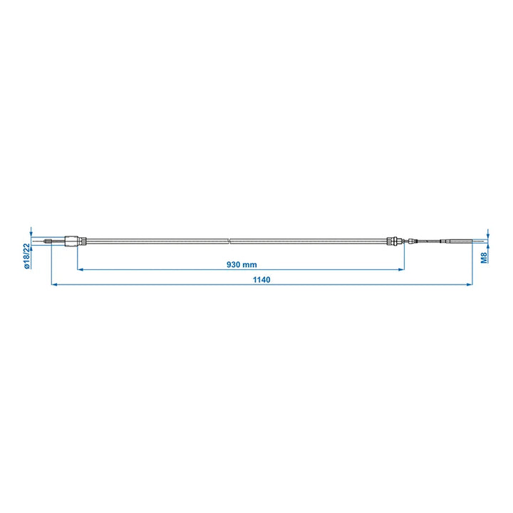 ProPlus Remkabel 930/1140mm bus Ø22mm geschikt voor Knott/Schlegl/Nieper/Avonride/BPW