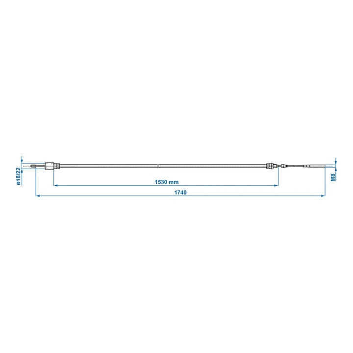ProPlus Remkabel 1530/1740mm bus Ø22mm geschikt voor Knott/Schlegl/Nieper/Avonride/BPW
