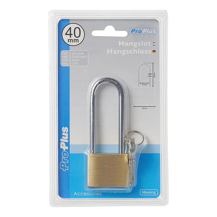 ProPlus Hangslot 40mm met lange beugel 75mm
