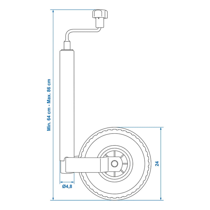 ProPlus Neuswiel 48mm kunststof velg met luchtband 260x85mm