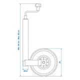 ProPlus Neuswiel 48mm kunststof velg met luchtband 260x85mm