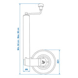 ProPlus Neuswiel 60mm velg metaal met rubberband 220x65mm